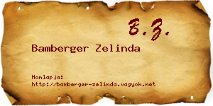 Bamberger Zelinda névjegykártya